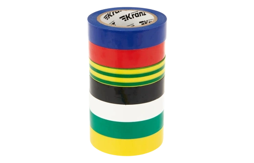 KR-09-2010-E Набор изоляционных лент KRANZ 0.13х15 мм, 10 м, 7 цветов