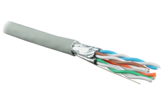 47958 Hyperline UFTP4-C6-S23-IN-LSZH-GY-500 (500 м) Кабель витая пара, экранир. U/FTP, кат. 6, 4 пары (23 AWG), одножил. (solid), кажд.пара в фольге,