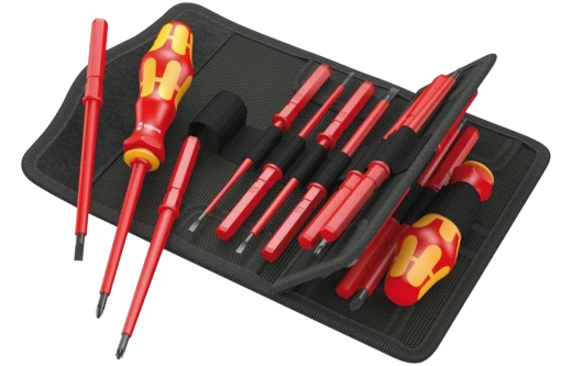 WE-059030	Kraftform Kompakt VDE 17 Universal 1 Набор насадок с 2 отвёртками-битодержателями, 17 пр.