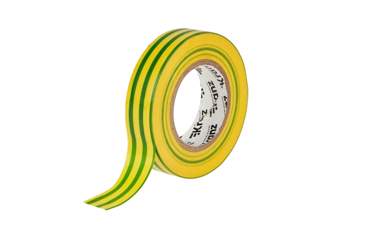 KR-09-2207 Изолента ПВХ KRANZ 0.13х19 мм, 25 м, желто-зеленая упаковка 5 роликов