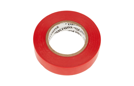 KR-09-2204 Изолента ПВХ KRANZ 19 мм х 25 м, красная, упаковка 5 роликов