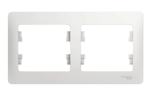 Рамка 2 поста Schneider Electric GLOSSA, горизонтальная, белый
