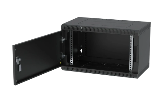 Шкаф телекоммуникационный настенный разборный черный 19”,6U(600x350), ШТ-НСр-6U-600-350-М-Ч дверь металл ССД