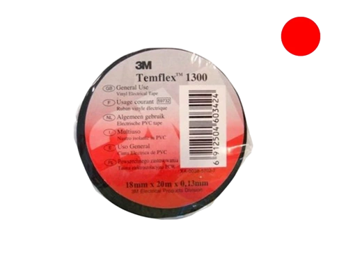 7100080350 Temflex 1300, красная, универсальная изоляционная лента, 15мм х 10м х 0,13мм
