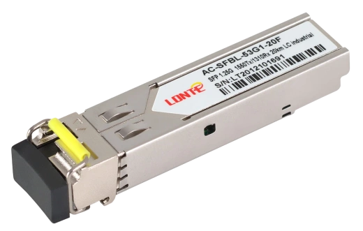 SFP WDM 1.25G Tx1550/Rx1310 20km LC DDM (industrial)