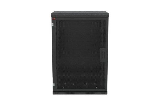 Шкаф телекоммуникационный настенный разборный черный 19”,18U(600x550), ШТ-НСр-18U-600-550-П-Ч дверь перфорированная ССД