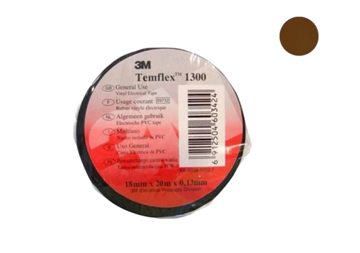 7100081326 Temflex 1300, коричневая, универсальная изоляционная лента, 15мм х 10м х 0,13мм