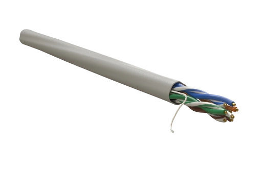 WRline WR-UTP-4P-C5E-L-PVC-GY Кабель витая пара, неэкранированный U/UTP, категория 5e, 4 пары (0,48 мм), одножильный, внутренний, PVC нг(А)-LS, серый, 305 м