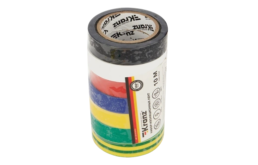 KR-09-2010-E Набор изоляционных лент KRANZ 0.13х15 мм, 10 м, 7 цветов