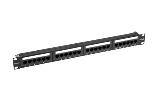 02-0231 REXANT PRO Патч-панель с кабельным органайзером 19", 1U, 24 порта, RJ-45, CAT 6, UTP
