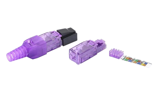 427433 Hyperline PLUD-8P8C-S-C6-VL Разъем RJ-45 (8P8C) под витую пару, полевая заделка, категория 6, неэкранированный, для одножильного кабеля, зажимн
