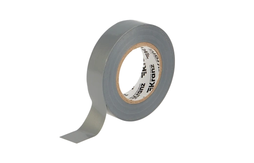 KR-09-2208 Изолента ПВХ KRANZ 19 мм х 25 м, серая, упаковка 5 роликов