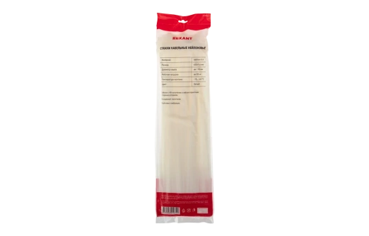 07-0450-8 Хомут-стяжка кабельная нейлоновая REXANT 450 x7,6 мм, белая, упаковка 100 шт.