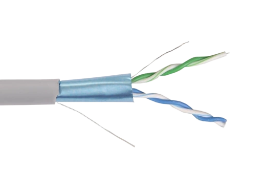LC1-C5E02-311 ITK Кабель связи витая пара F/UTP, кат.5E 2х2х24AWG solid, PVC, 500м, серый
