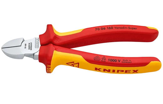 KN-7006160	Бокорезы VDE, 160 мм, хром, 2-комп диэлектрические ручки