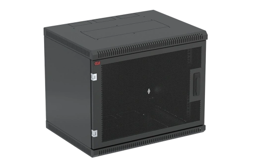 Шкаф телекоммуникационный настенный разборный черный 19”,9U(600x550), ШТ-НСр-9U-600-550-П-Ч дверь перфорированная ССД