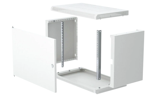Шкаф телекоммуникационный настенный разборный 19”,9U(600x350), ШТ-НСр-9U-600-350-М дверь металл ССД