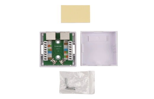 WRline WR-WS-8P8C-C5E-SH-2 Розетка компьютерная RJ-45, категория 5e, экранированная, двойная, внешняя, Dual IDC, цвет белый