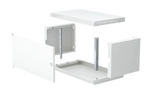 Шкаф телекоммуникационный настенный разборный 19”,6U(600x450), ШТ-НСр-6U-600-450-М дверь металл ССД