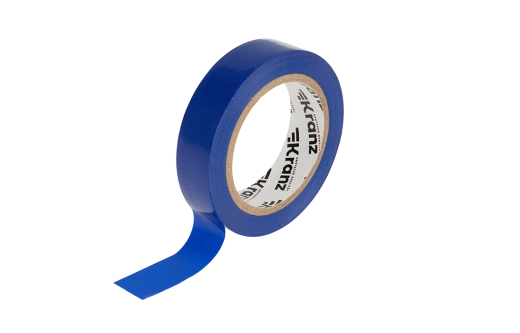 KR-09-2005 Изолента ПВХ KRANZ 15 мм х 10 м, синяя, упаковка 10 роликов