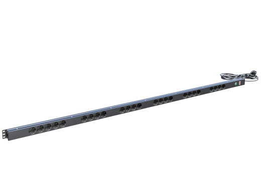 Вертикальный блок розеток,БР-25SСH-Ш3м-И16А, 25 розеток Schuko, индикатор, 42-48U, шнур 3 м