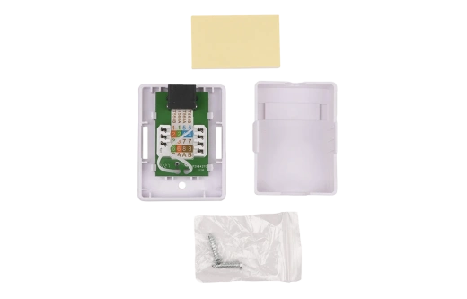 WRline WR-WS-8P8C-C5E-1 Розетка компьютерная RJ-45, категория 5e, неэкранированная, одинарная, внешняя, Dual IDC, цвет белый