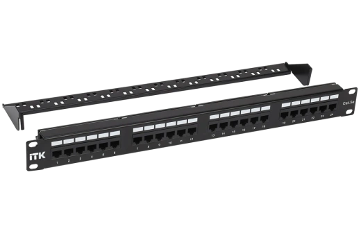 PP24-1UC5EU-D05-1 ITK 1U патч-панель кат.5Е UTP, 24 порта (Dual) с каб.орг.