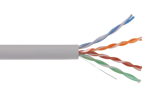 LC1-C5E04-111 ITK Кабель связи витая пара U/UTP, кат.5E 4х2х24AWG solid, PVC, 305м, серый