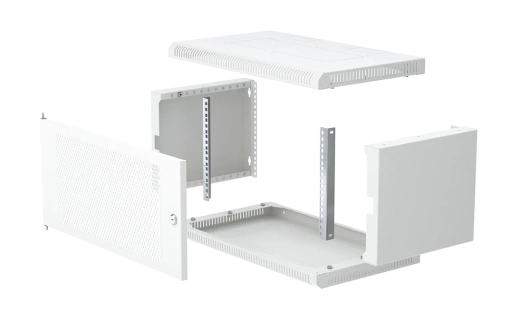 Шкаф телекоммуникационный настенный разборный 19”,6U(600x650), ШТ-НСр-6U-600-650-П дверь перфорированная ССД