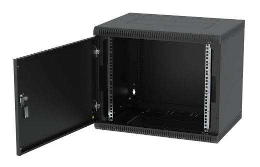 Шкаф телекоммуникационный настенный разборный черный 19”,9U(600x350), ШТ-НСр-9U-600-350-М-Ч дверь металл ССД