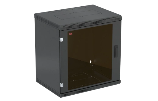 Шкаф телекоммуникационный настенный разборный черный 19”,12U(600x650), ШТ-НСр-12U-600-650-С-Ч дверь стекло ССД