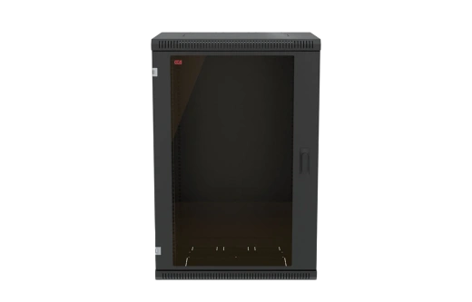 Шкаф телекоммуникационный настенный разборный черный 19”,18U(600x650), ШТ-НСр-18U-600-650-С-Ч дверь стекло ССД