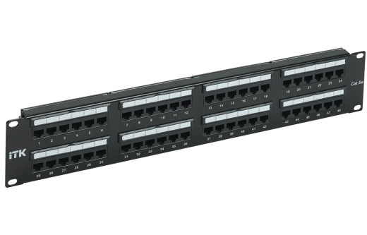PP48-2UC5EU-D05L ITK 2U патч-панель кат.5Е UTP, 48 портов (Dual)