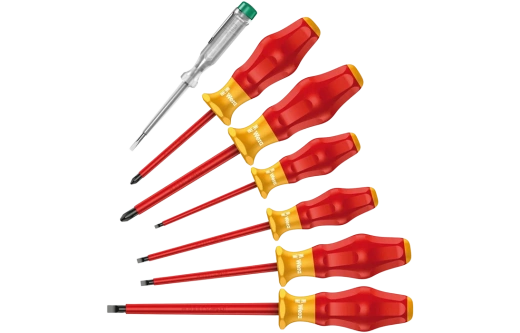 WE-031575	1160 i/7 Kraftform Comfort VDE Набор отвёрток диэлектрических + пробник, 7 пр.
