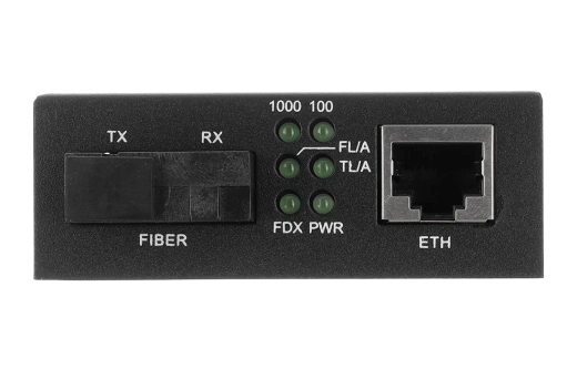 Медиаконвертер 10/100/1000M, Tx1310/Rx1550 20km, RJ45 SC