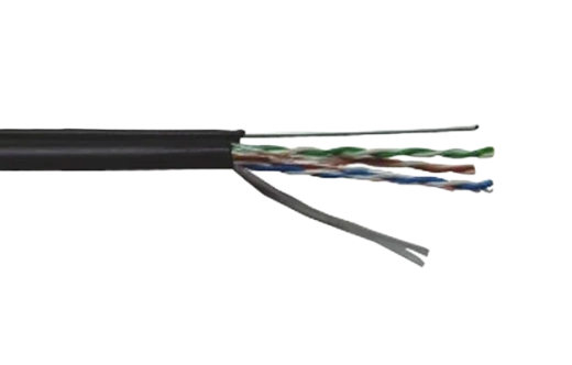 LC3-C5E04-359 ITK Каб. F/UTP кат.5E 4х2х24AWG, LDPE трос 1,2мм, 305м чер.